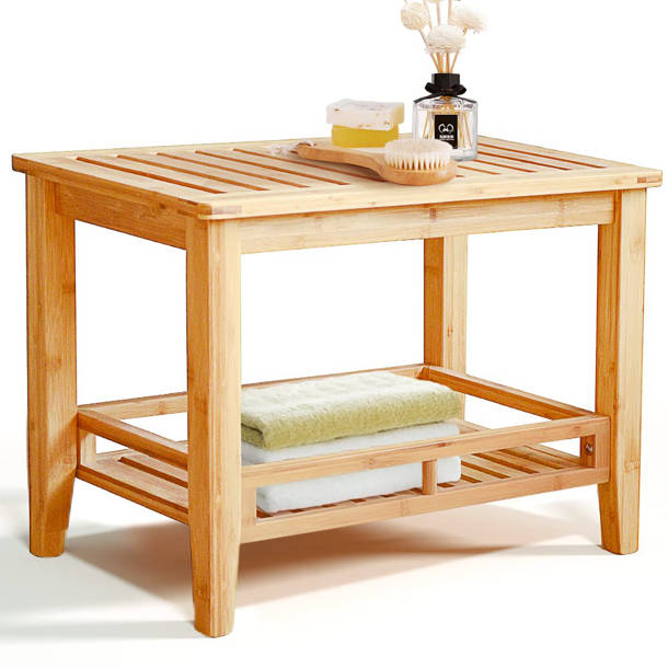 9.8'' W Bamboo Shower Bench & Reviews Wayfair